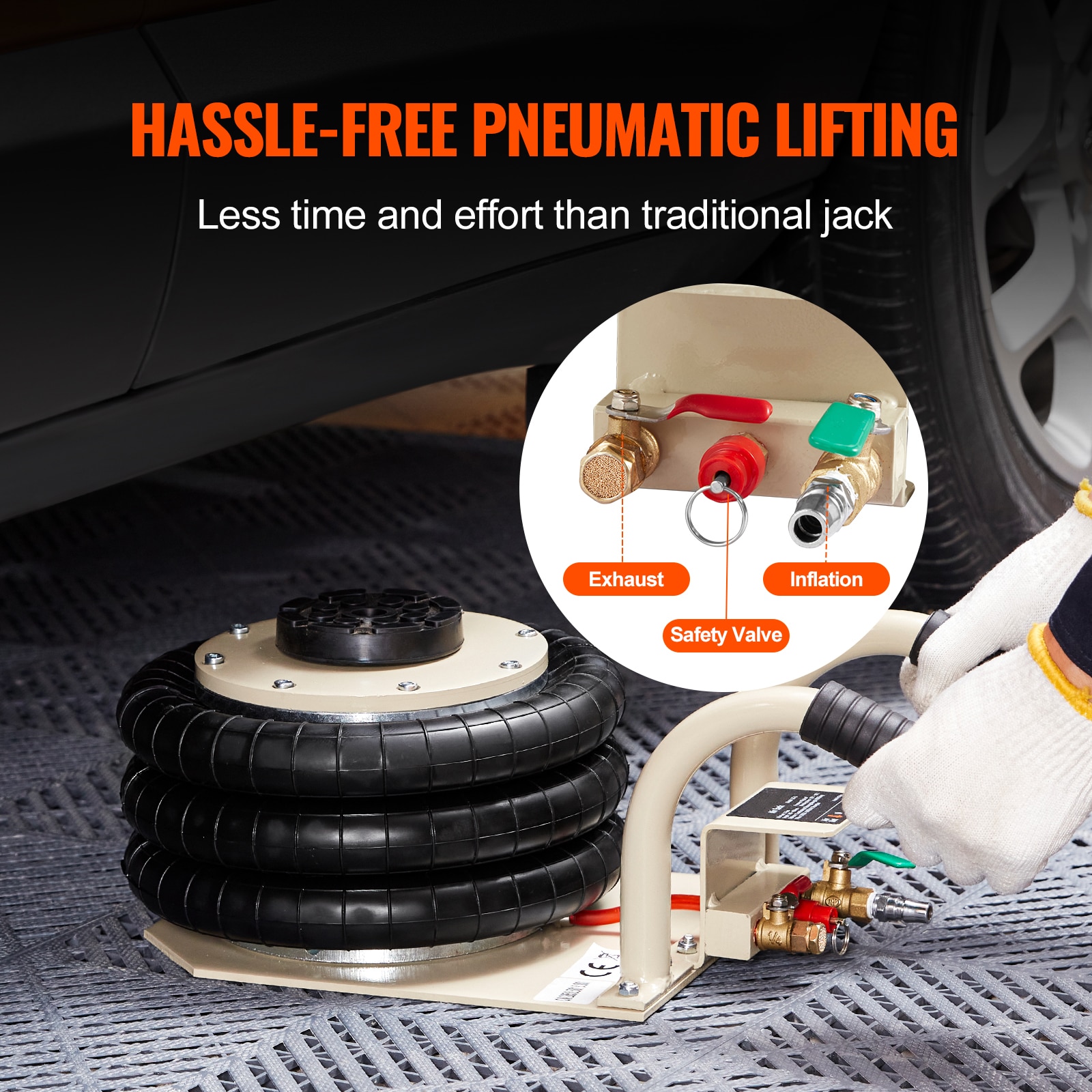 Pneumatic Triple Bag Air Jack 3 Ton For Car And Suv Lifting_voghion.com